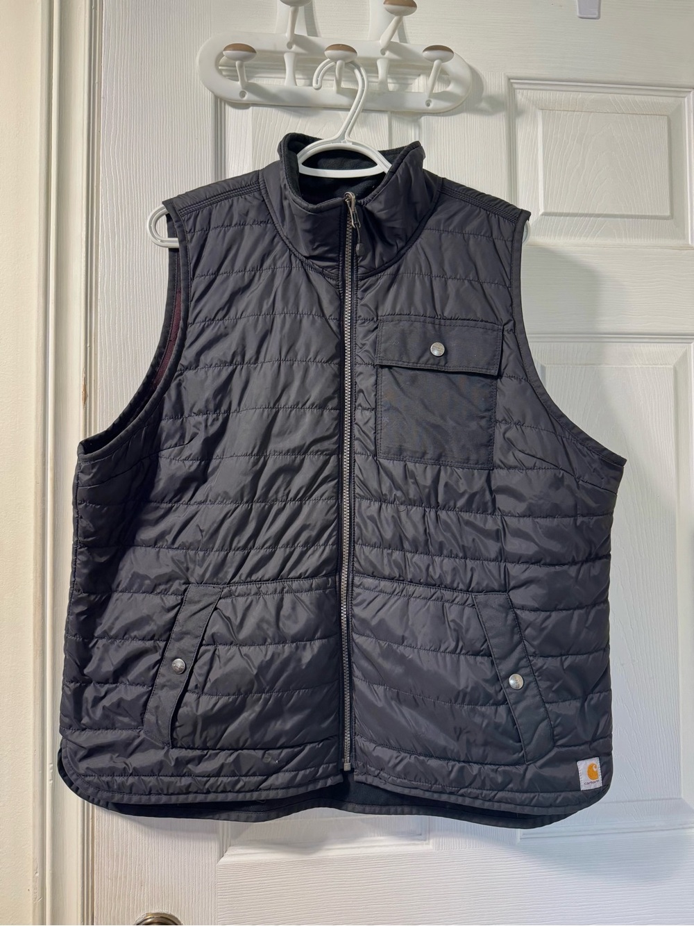 Carhartt Men's Quilted Utility Vest - Black / Plaid reversible